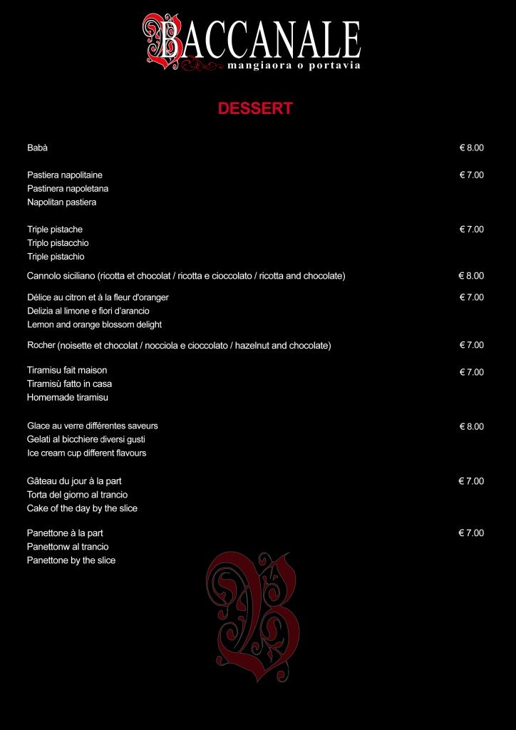 Menu Baccanale — page 11