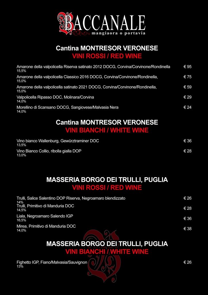 Menu Baccanale — page 16