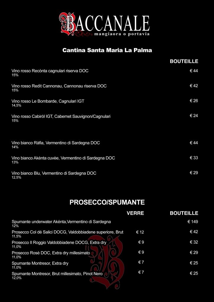 Menu Baccanale — page 15