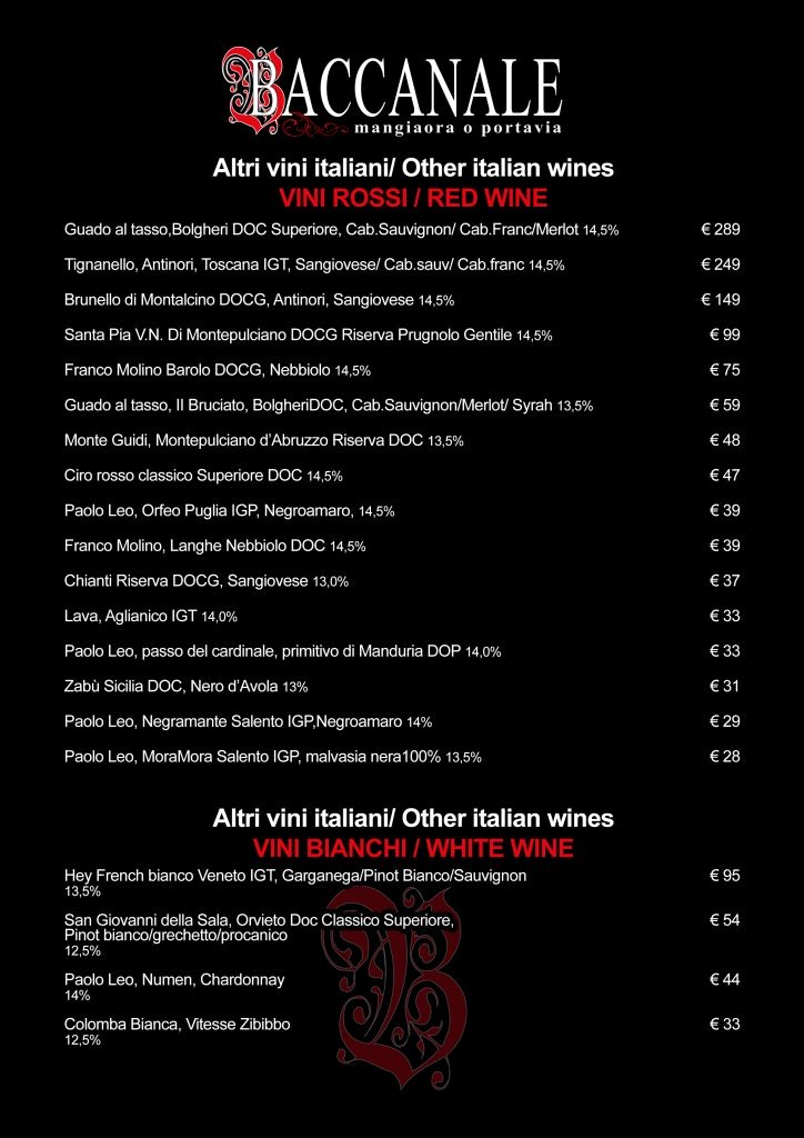 Menu Baccanale — page 17
