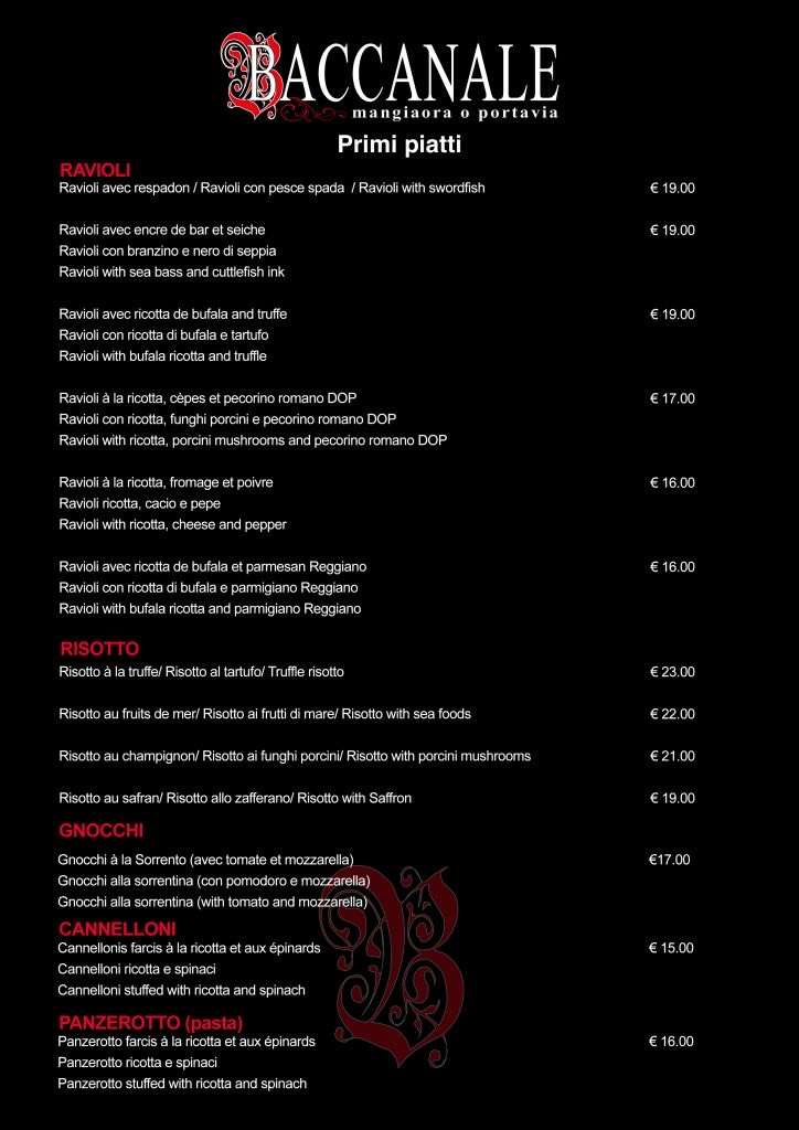 Menu Baccanale — page 8