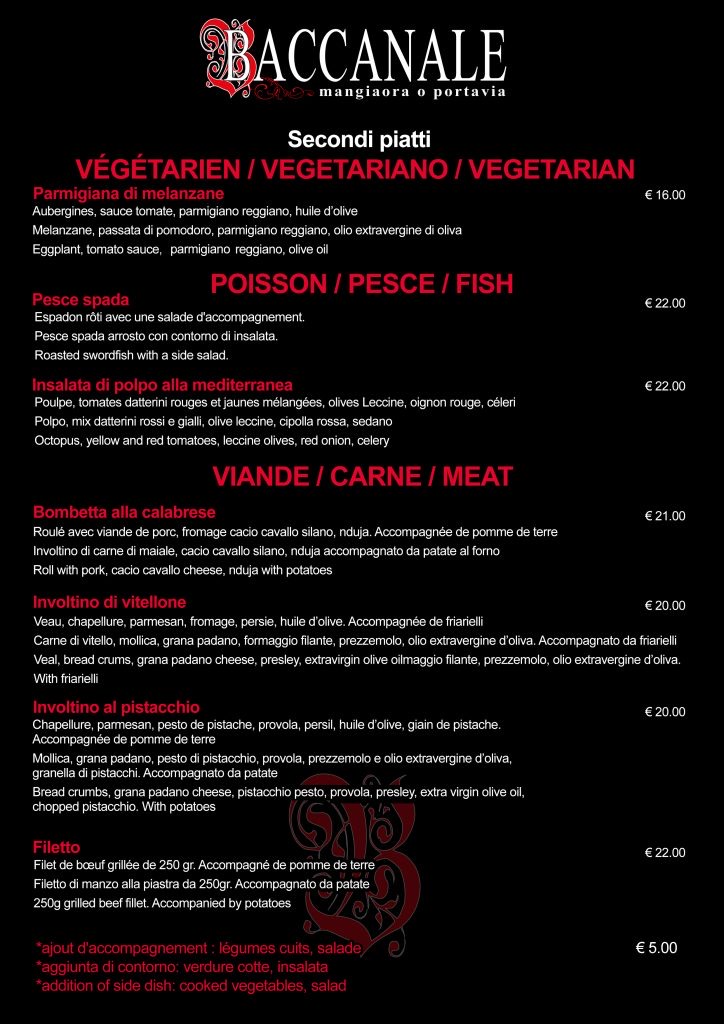 Menu Baccanale — page 9