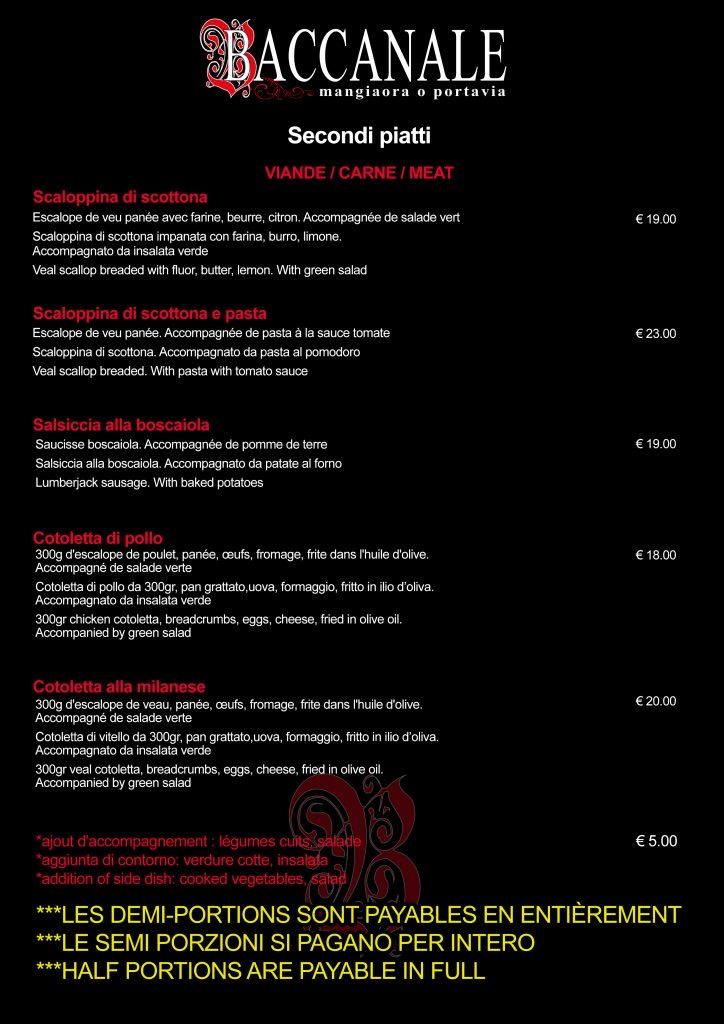 Menu Baccanale — page 10