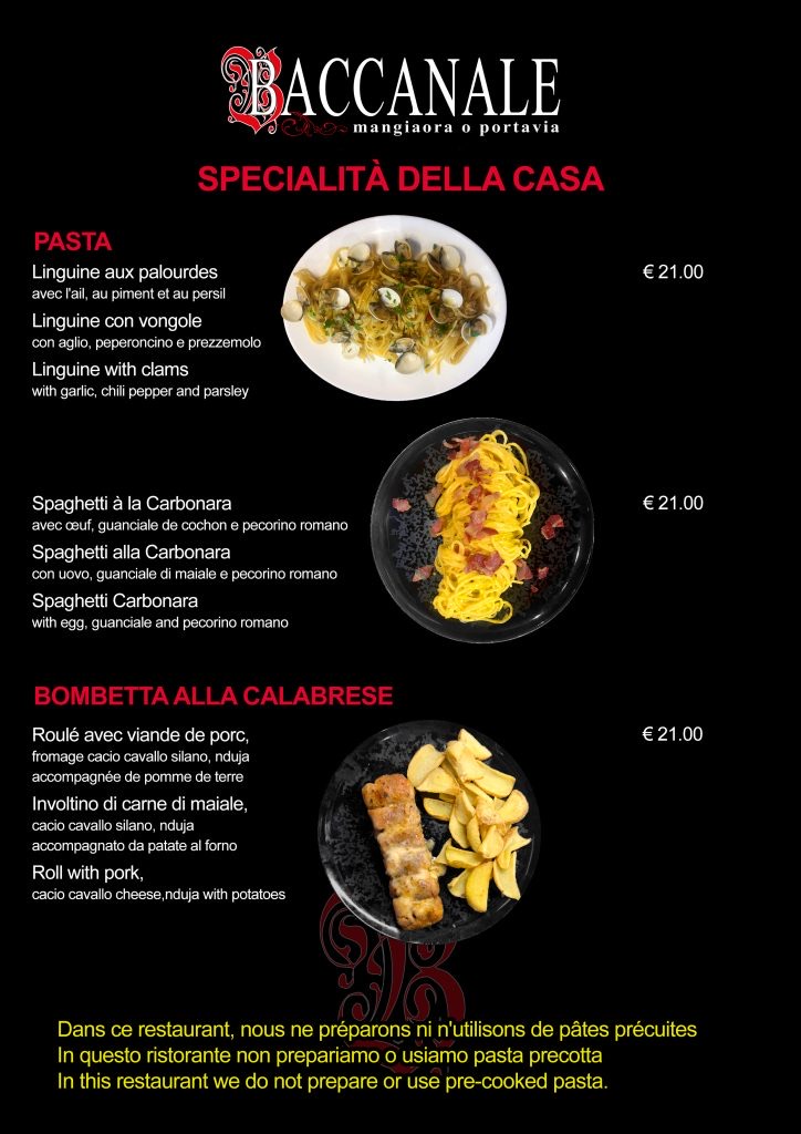 Menu Baccanale — page 2