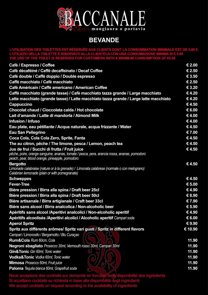 Menu Baccanale — page 12